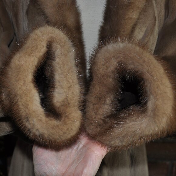 Majestic CANADA Pastel Honey Blonde Sheared MINK FUR LONG Coat Jacket - Picture 9 of 16